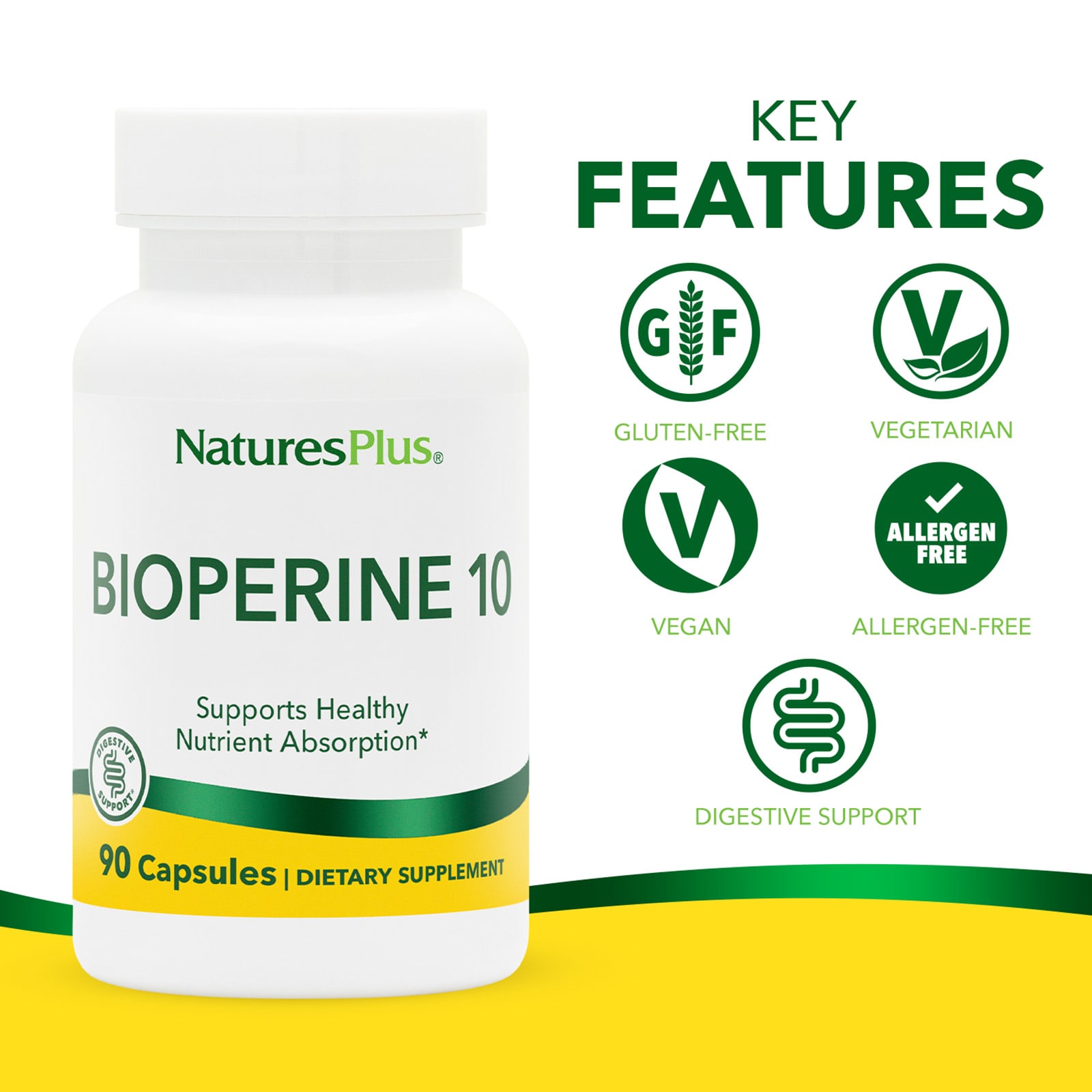 BioPerine (экстракт чёрного перца) NaturesPlus 10, 10 мг, 90 капсул — фото 3