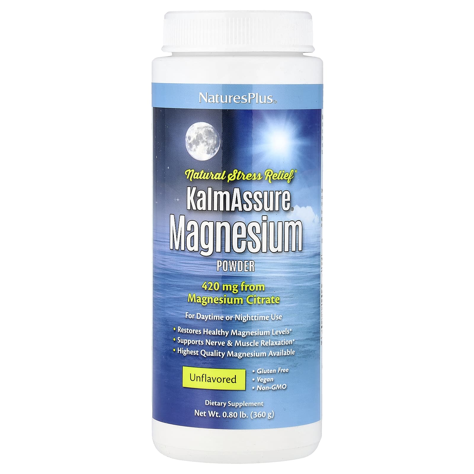Магний NaturesPlus KalmAssure® Powder, без вкуса, 360 г, 0., порошок