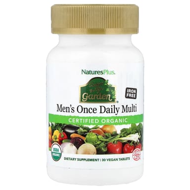 Железо NaturesPlus Source of Life Garden® Organic Men's Once Daily Multi Free 30 Vegan Tablets, таблетки