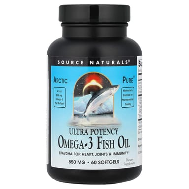 Рыбий жир Source Naturals Arctic Pure® Ultra Potency Omega-3, 850 мг, 60 мягких капсул