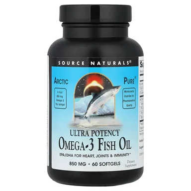 Фото товара: Рыбий жир Source Naturals Arctic Pure® Ultra Potency Omega-3, 850 мг, 60 мягких капсул