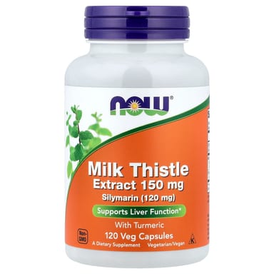 Расторопша NOW Foods Extract with Turmeric, 120 растительных капсул