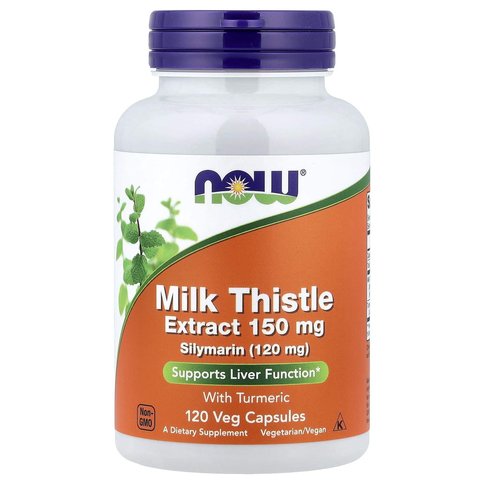 Расторопша NOW Foods Extract with Turmeric, 120 растительных капсул