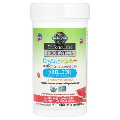Пробиотик Garden of Life Dr. Formulated Organic Vitamins C & D Chewables Tasty Organic Watermelon 30 Yummy Chewables