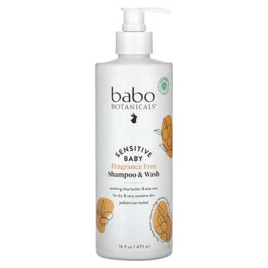 Детский шампунь Babo Botanicals Sensitive & Wash, 473 мл