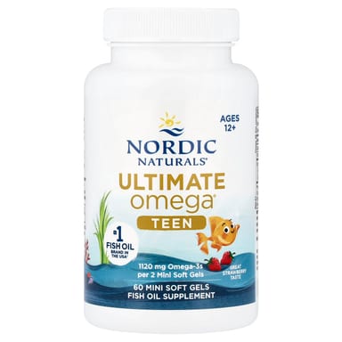 Рыбий жир Nordic Naturals Teen Ultimate Omega® Strawberry, для детей от 12 лет, 60 мягких капсул
