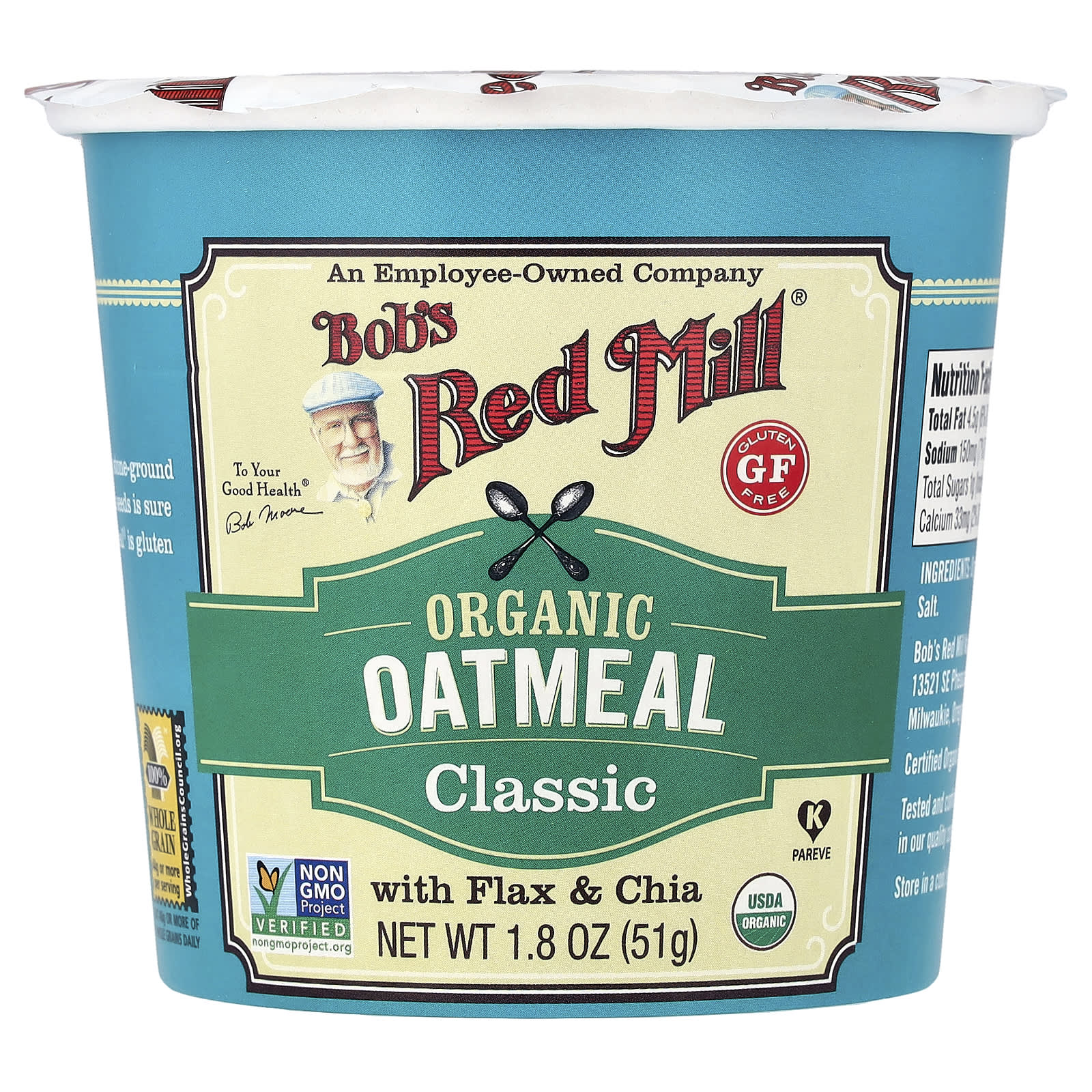 Овсянка Bob's Red Mill Organic Cup, оттенок Classic, 51 г