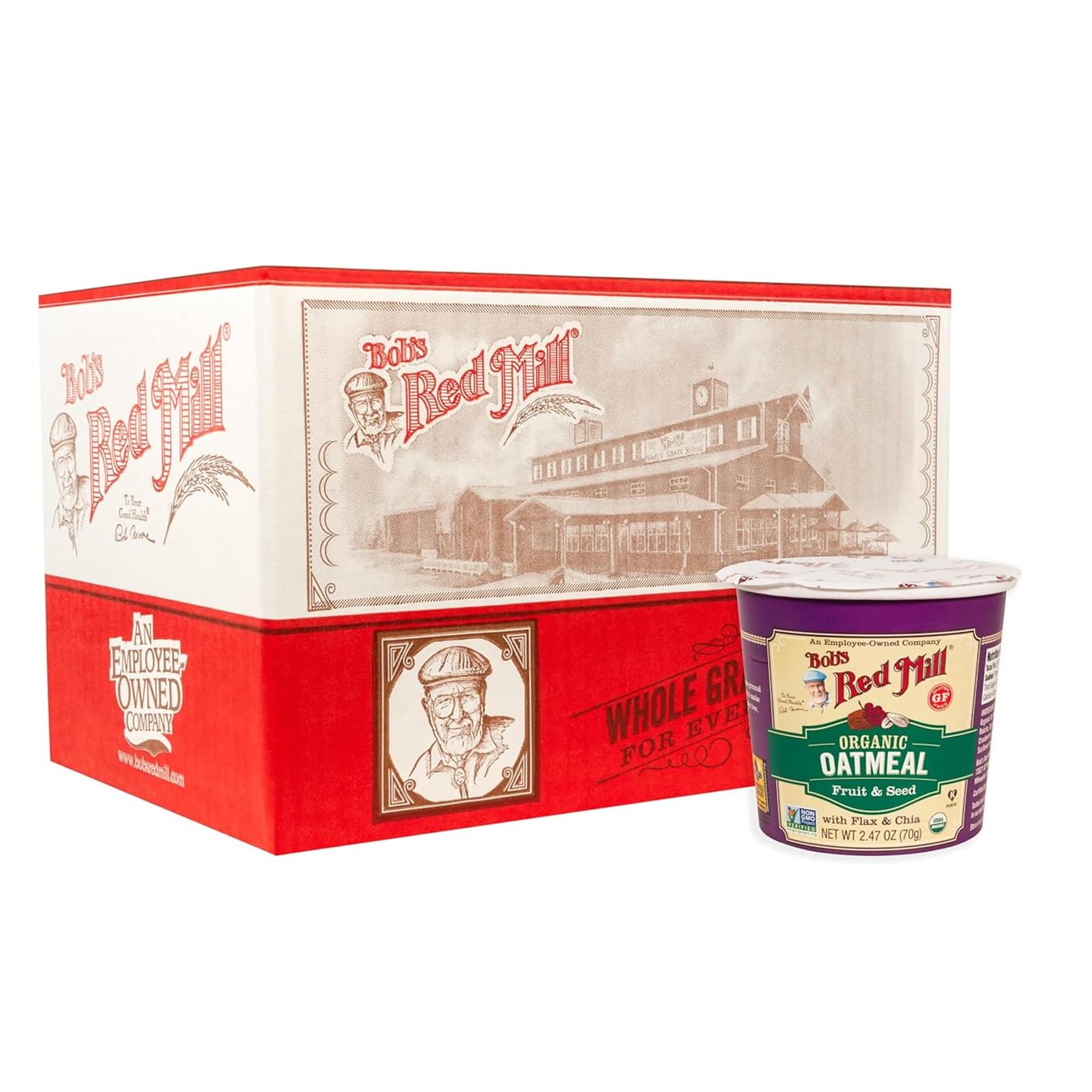 Овсянка Bob's Red Mill Organic With Flax & Chia. Fruit & Seed, оттенок 12 Cups, 70 г