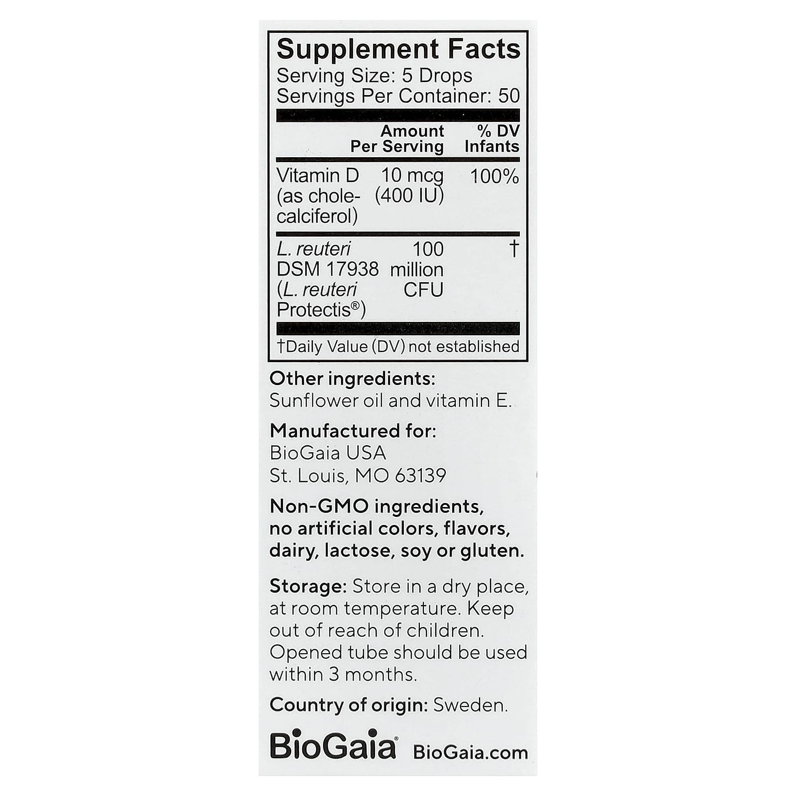 Детский пробиотик BioGaia Protectis® Drops with Vitamin D, 10 мл, капли — фото 3
