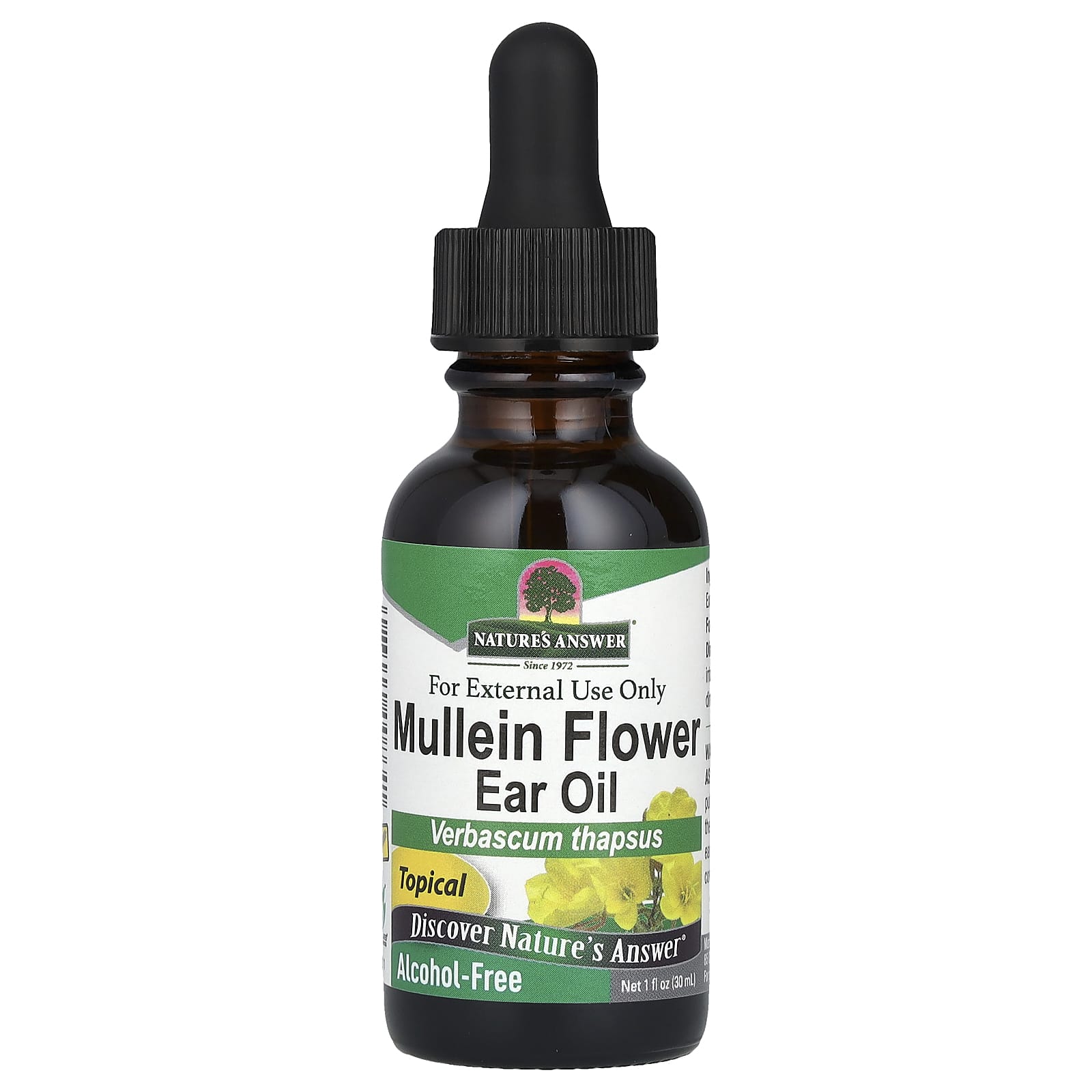 Лист коровяка Nature's Answer Flower Ear Oil, 30 мл, масло