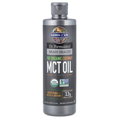 Масло Garden of Life Dr. Formulated Brain Health, без вкуса, вкус 100% Organic Coconut MCT Oil, 473 мл
