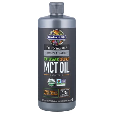 Масло Garden of Life Dr. Formulated Brain Health, без вкуса, вкус 100% Organic Coconut MCT Oil, 946 мл
