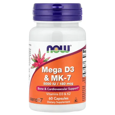 Фото товара: Витамин D3 NOW Foods Mega & MK-7, 60 капсул