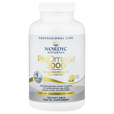 Гель Nordic Naturals ProOmega® 2000, вкус Lemon, 1075 мг, 120 мягких капсул
