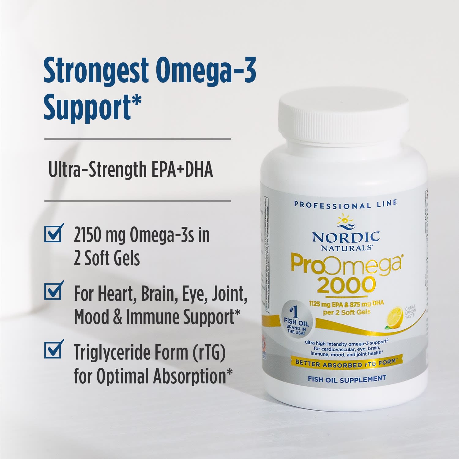 Гель Nordic Naturals ProOmega® 2000, вкус Lemon, 1075 мг, 120 мягких капсул — фото 3