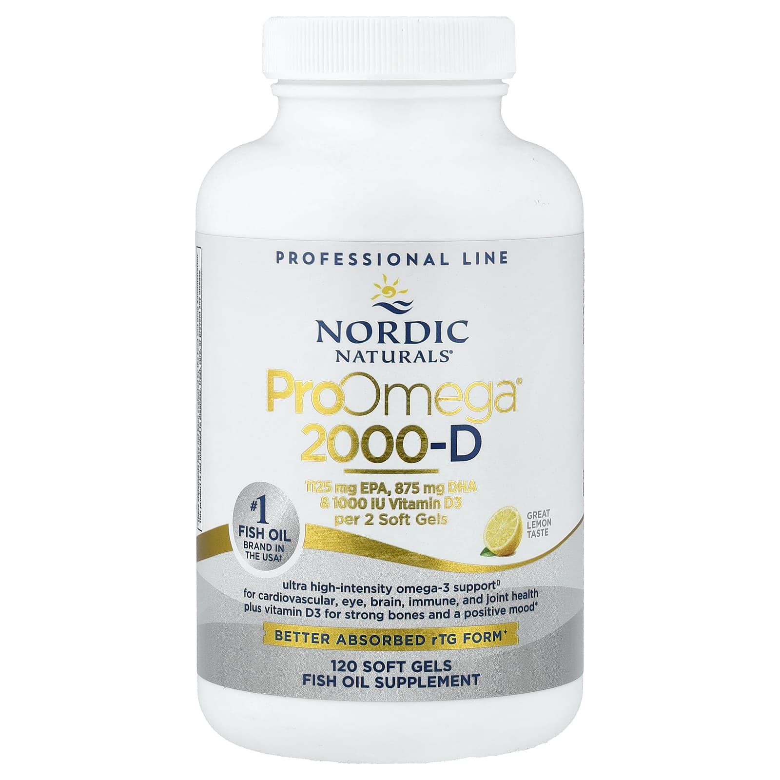 Продукт Омега-3 Nordic Naturals, 2000 мг, 120 мягких капсул