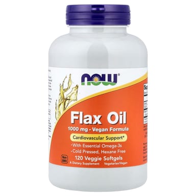 Масло NOW Foods Flax 120 Veggie, 1000 мг, мягкие капсулы