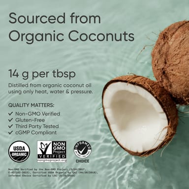 Масло Sports Research Organic MCT, оттенок C8 C10 C12, 473 мл