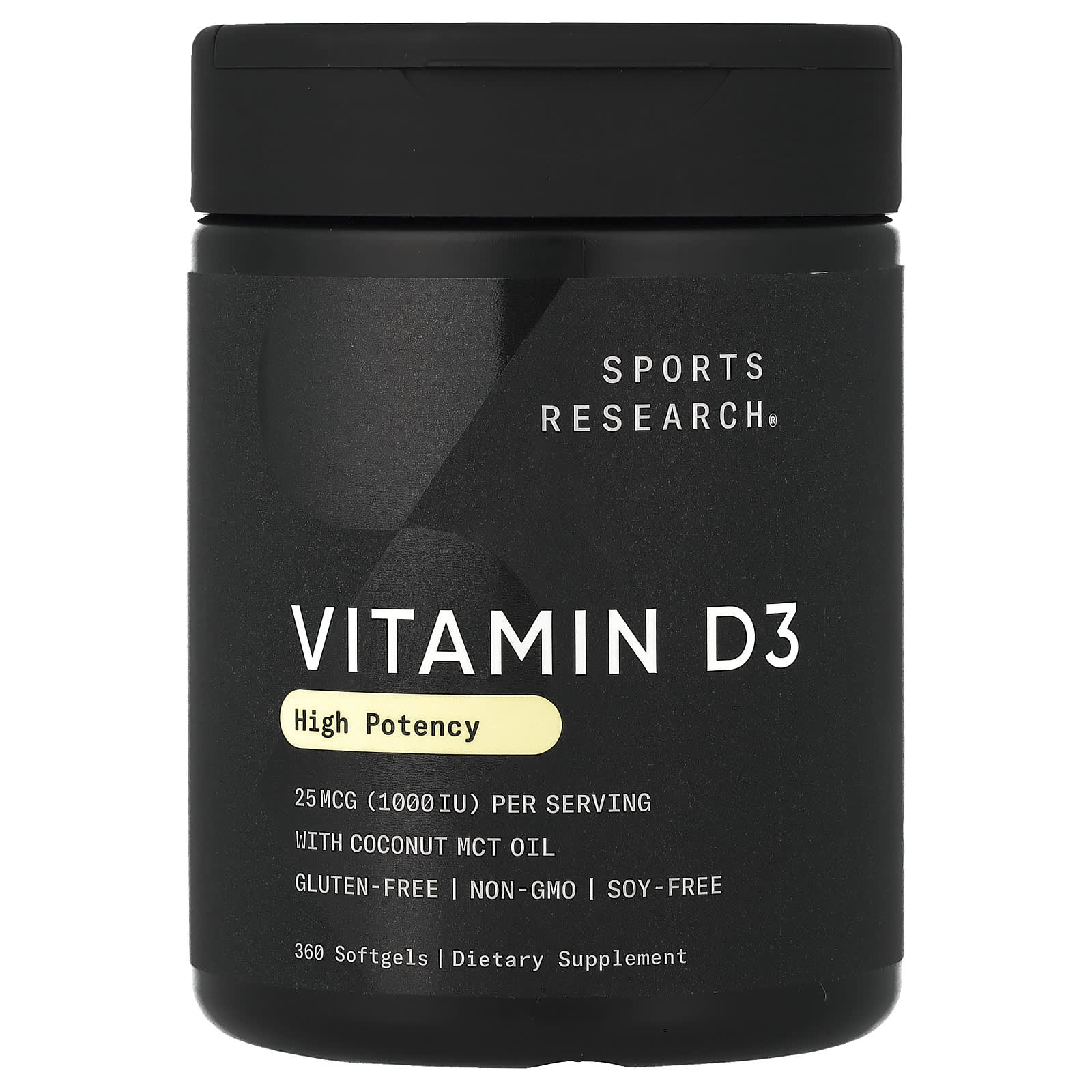 Витамин D3 Sports Research High Potency, 25 мкг (1000 МЕ), 360 мягких капсул — фото 6