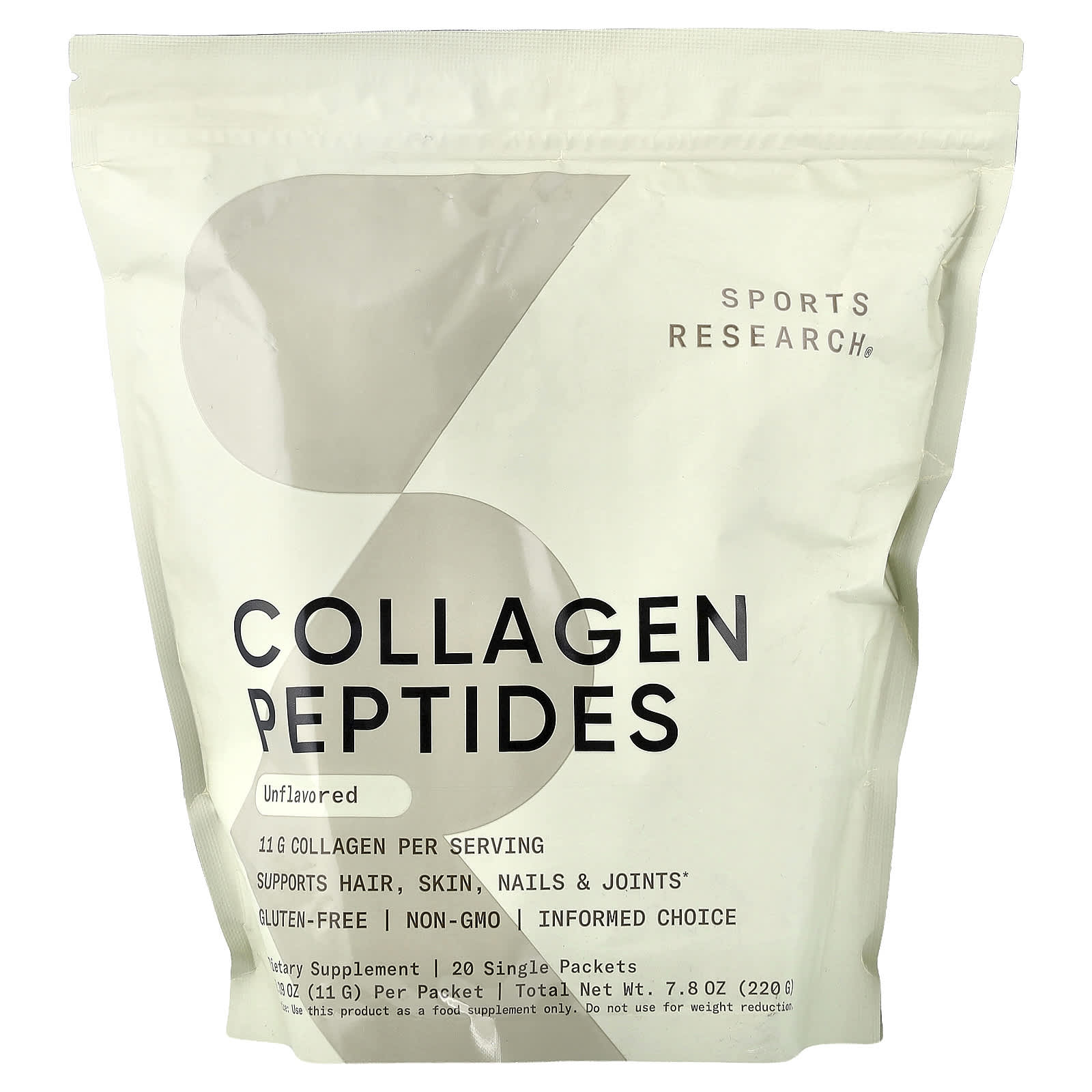 Коллаген Sports Research Peptides, без вкуса, оттенок 20 Single Packets, 11 г, саше — фото 7