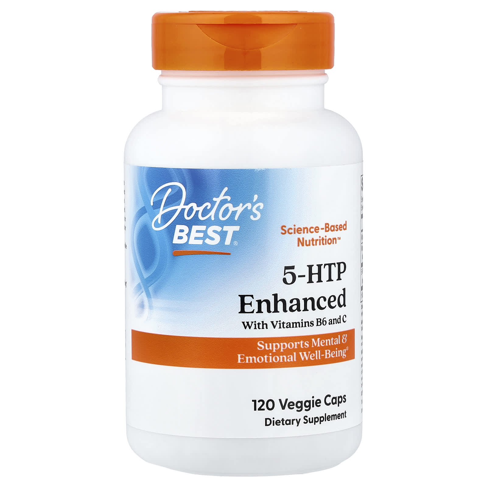 Витамины Doctor's Best 5-HTP Enhanced with B6 and C, 120 растительных капсул — фото 8