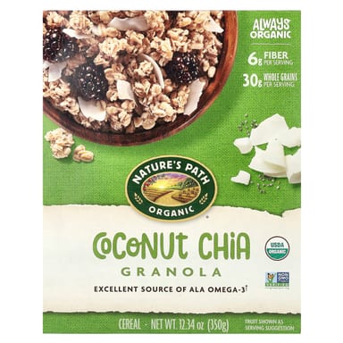 Гранола Nature's Path, вкус Organic Coconut Chia Granola Cereal, 350 г