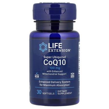 Убихинол Life Extension Super CoQ10 with Enhanced Mitochondrial Support, 100 мг, 30 мягких капсул