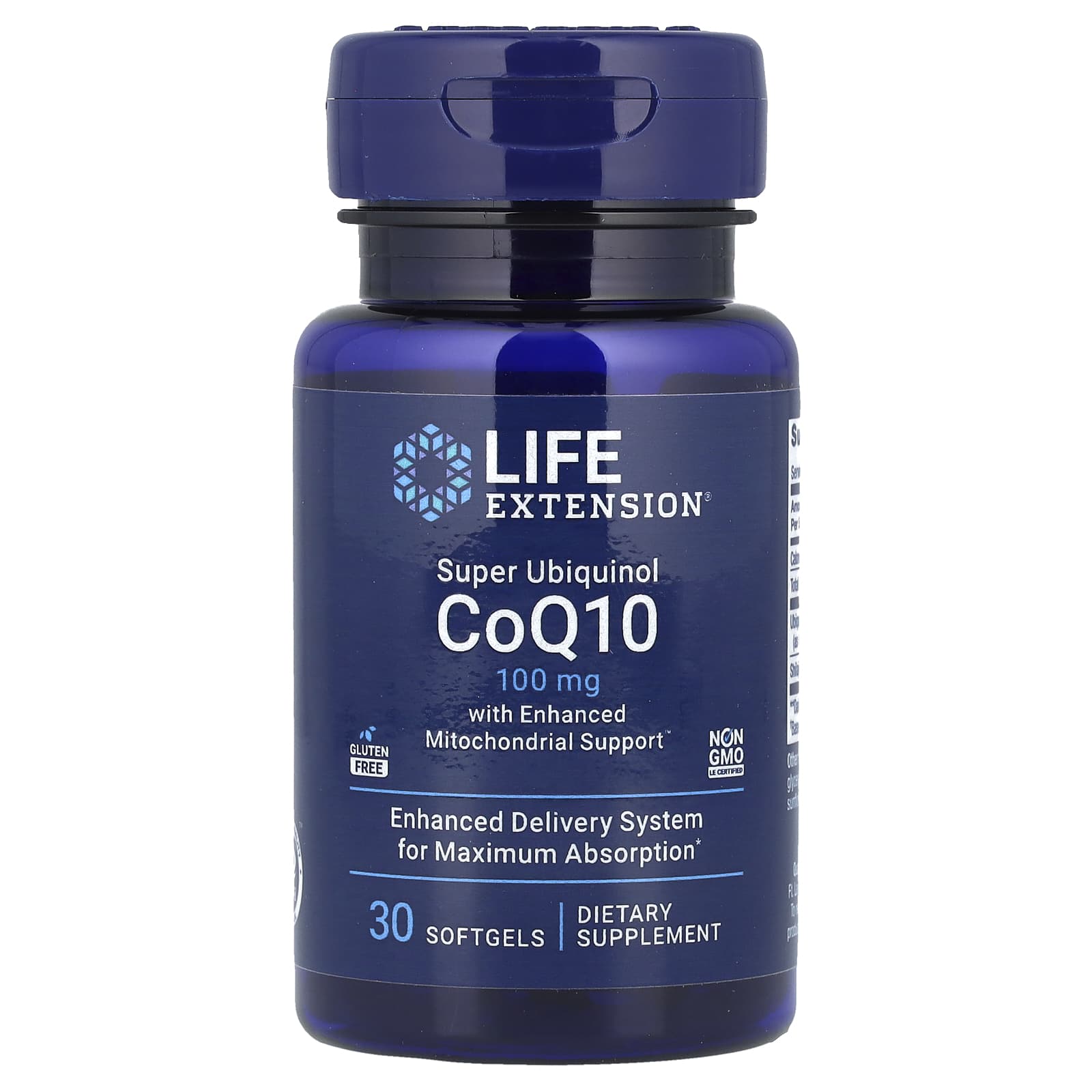 Убихинол Life Extension Super CoQ10 with Enhanced Mitochondrial Support, 100 мг, 30 мягких капсул