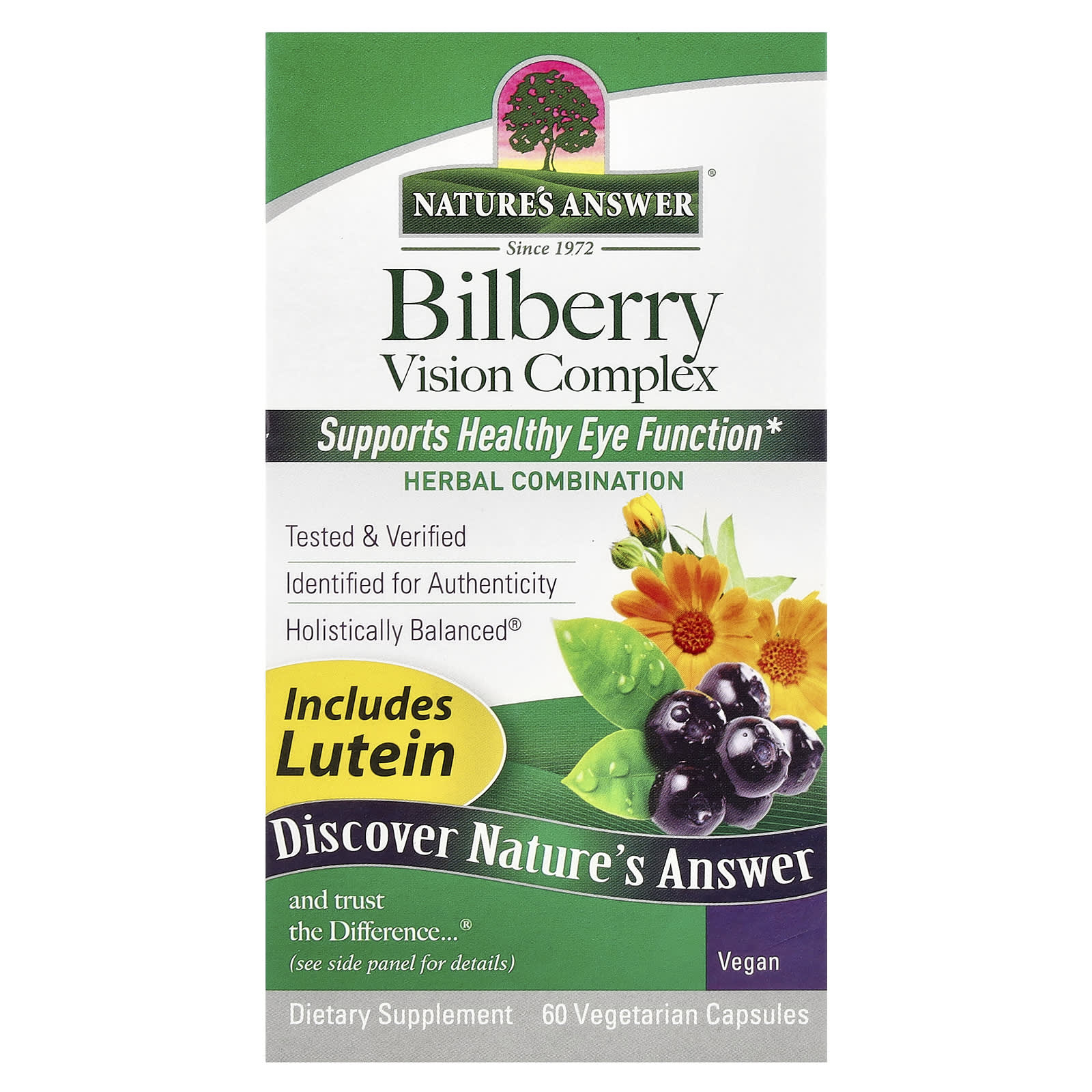 Комплекс Nature's Answer, вкус Bilberry Vision Complex, 60 растительных капсул — фото 2