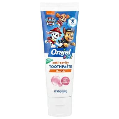 Детская зубная паста Orajel Paw Patrol™ Anticavity Fluoride Natural Fruity Bubble, оттенок 2-10 Years, 119 г