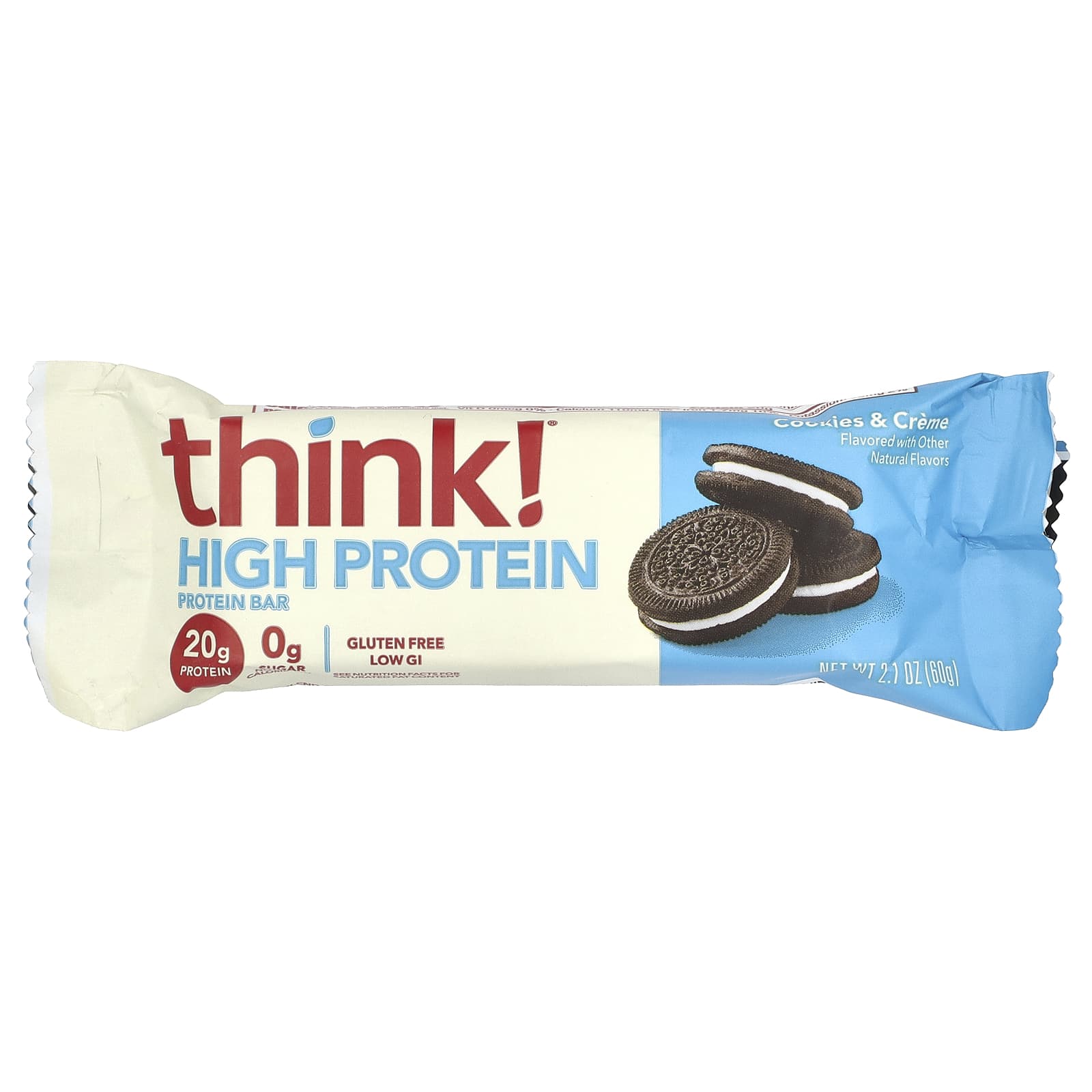 Печенье Think ! High Protein Bars & Cream, 60 г, 10 шт., батончик