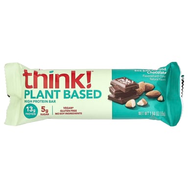 Шоколад Think ! Plant Based High Protein Bars, вкус Sea Salt Almond Chocolate, 55 г, 10 шт., батончик