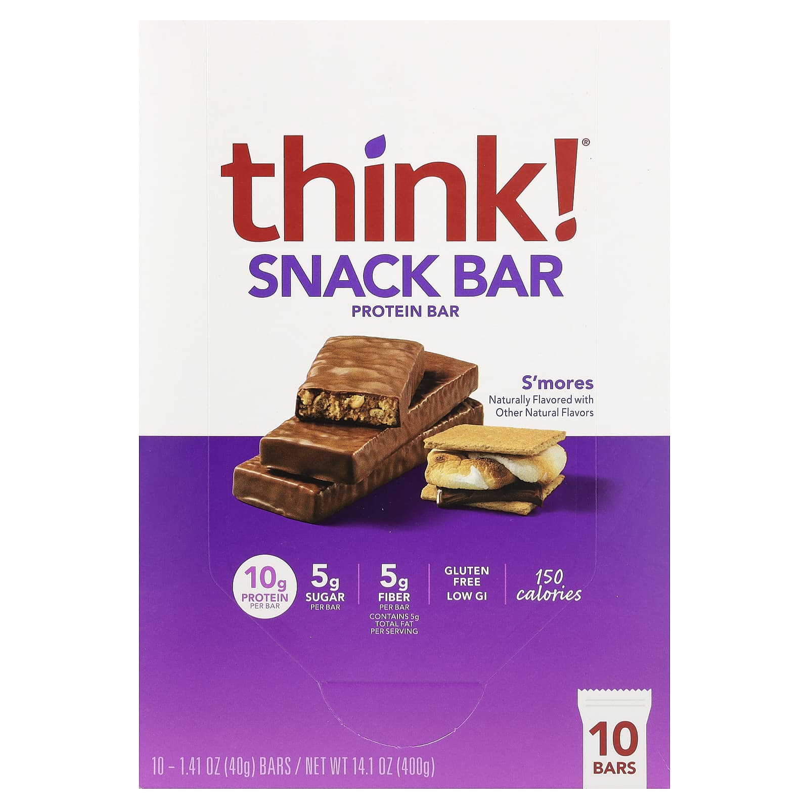 Протеиновый батончик Think ! Snack S'mores, 40 г, 10 шт. — фото 2
