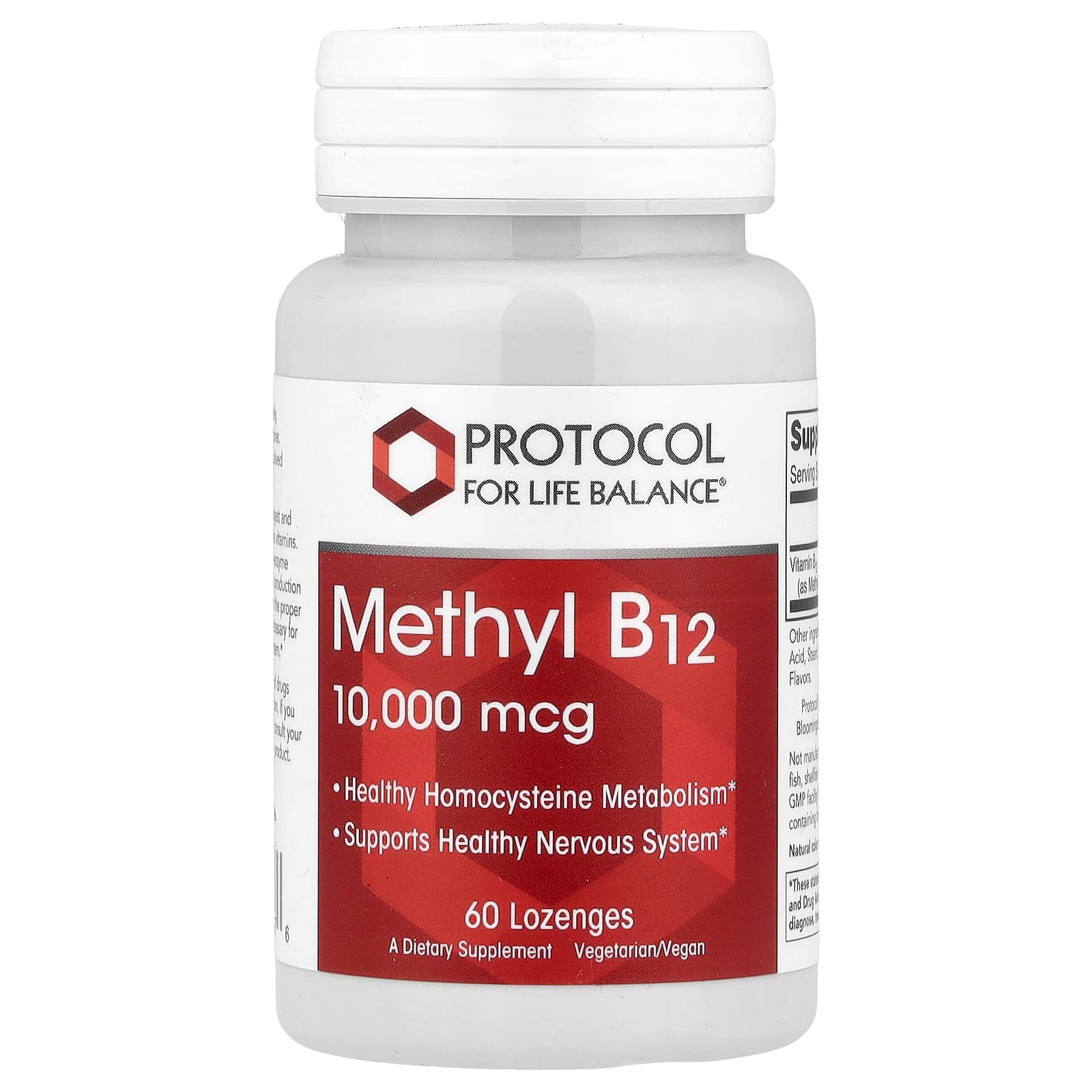 Метил B12 Protocol for Life Balance Methyl, 10000 мкг, 60 пастилок