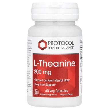 Фото товара: L-теанин Protocol for Life Balance L-Theanine, 200 мг, 60 растительных капсул