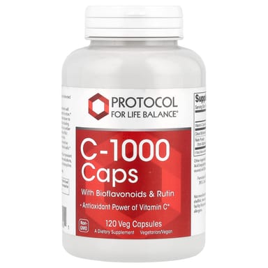 Витамин C Protocol for Life Balance, 120 растительных капсул, 1000 капсул
