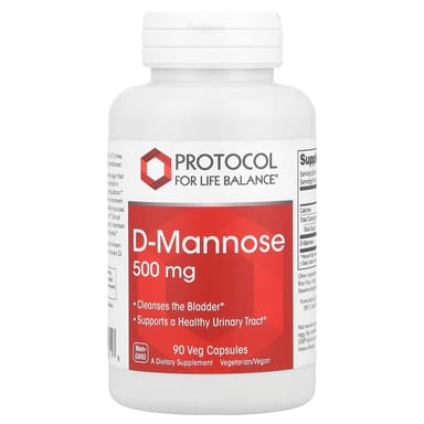 D-манноза Protocol for Life Balance D-Mannose, 500 мг, 90 растительных капсул