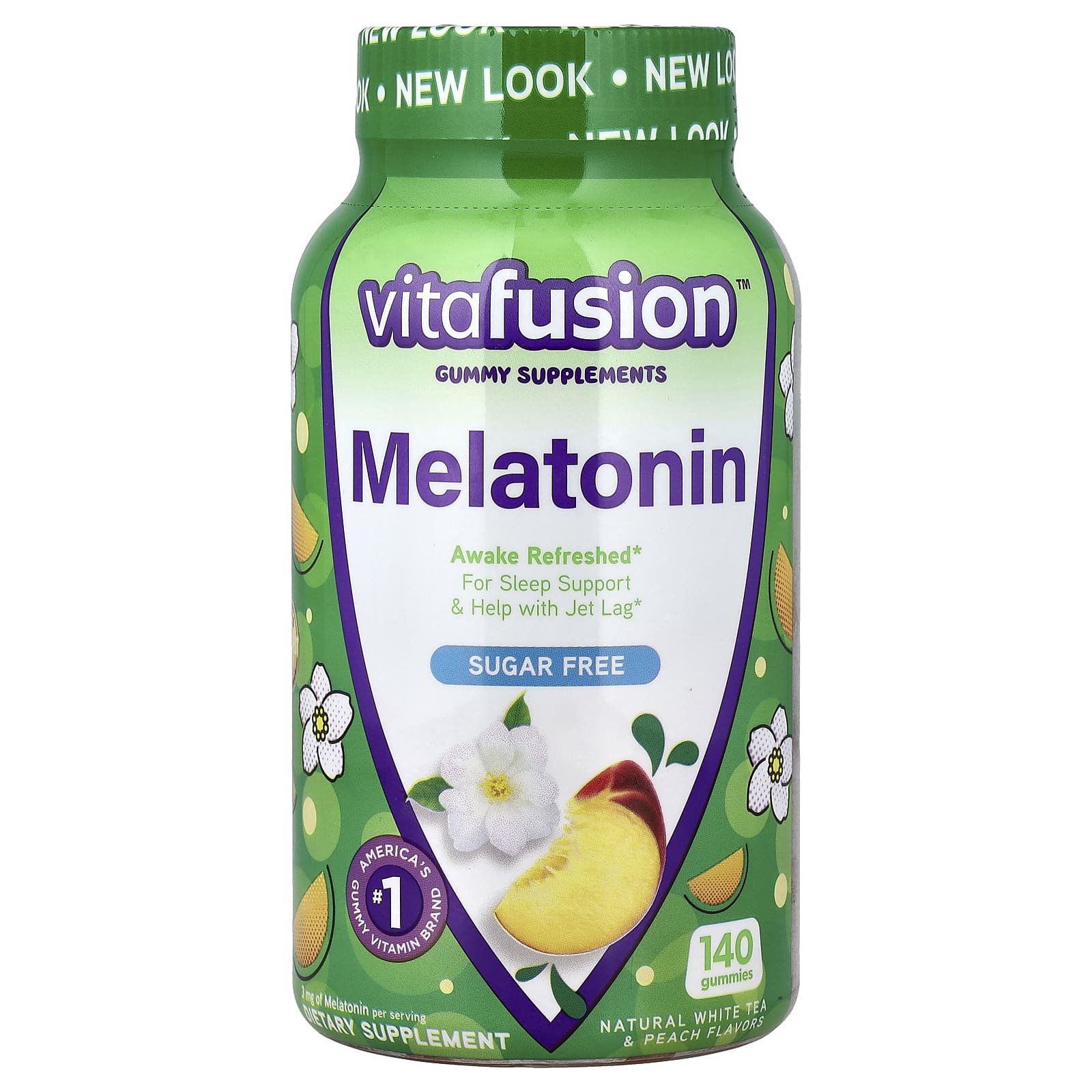 Мелатонин VitaFusion Gummies, вкус Natural White Tea & Peach, 140 жевательных пастилок