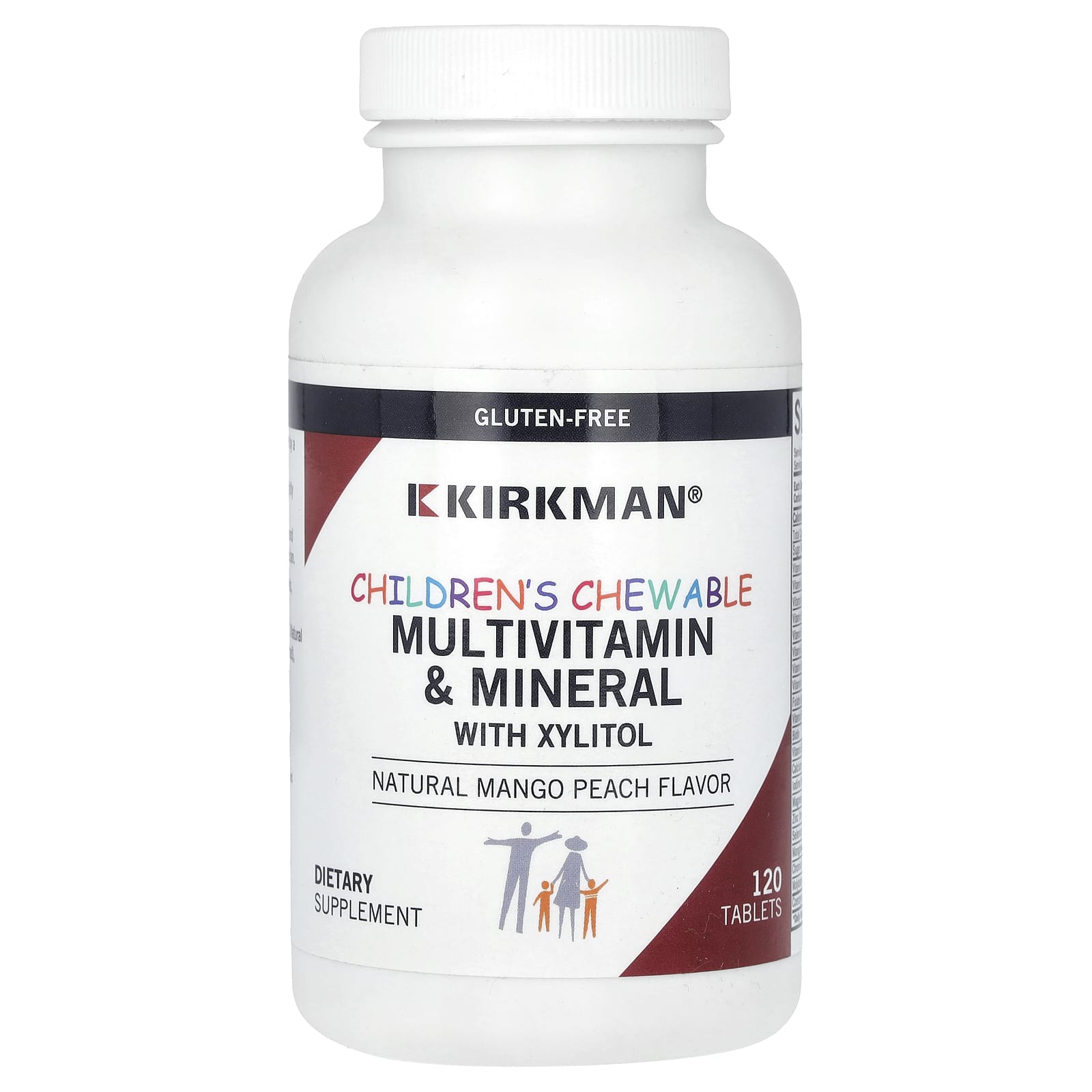 Детские жевательные мультивитамины Kirkman Labs & Mineral with Xylitol Natural Mango Peach, 120 таблеток — фото 2