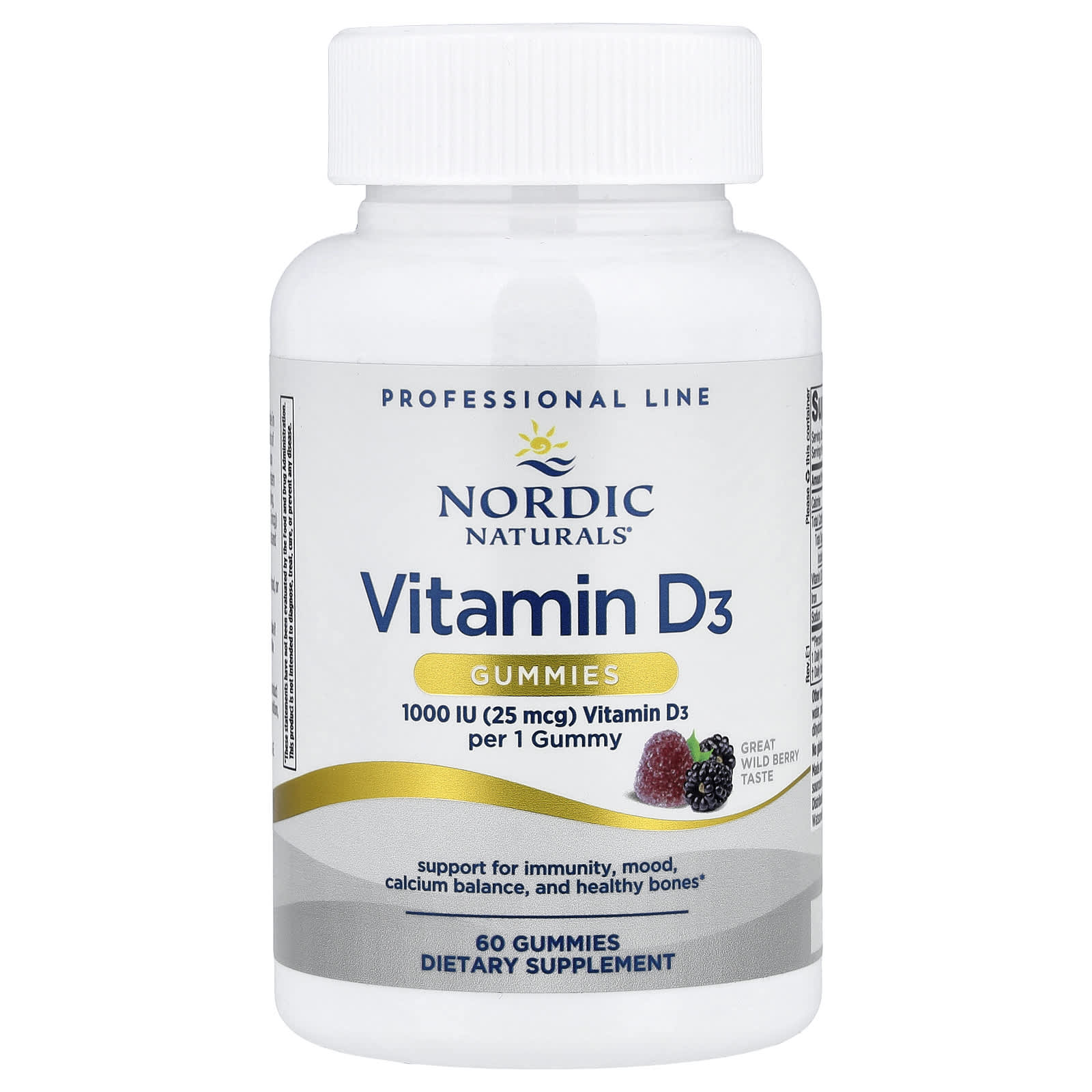 Витамин D3 Nordic Naturals Gummies, вкус Wild Berry, 60 жевательных пастилок — фото 3