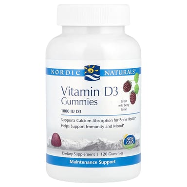 Витамин D3 Nordic Naturals Gummies, вкус Wild Berry, 1000 МЕ, 120 жевательных пастилок