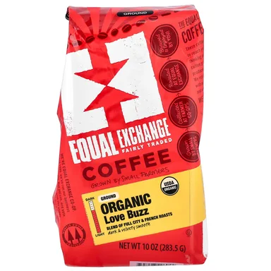 Фото товара: Кофе Equal Exchange Organic Love Buzz Full City & French Roasts, Ground, 283.5 г