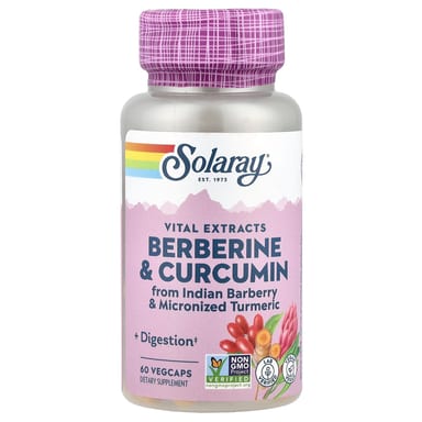 Берберин Solaray Vital Extracts & Curcumin, 60 растительных капсул