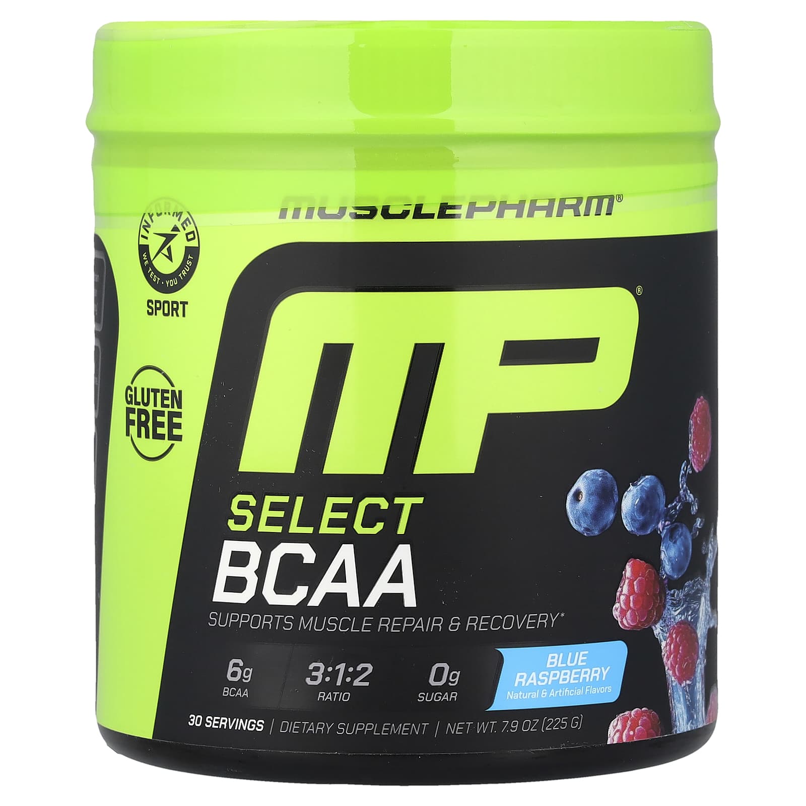 BCAA MusclePharm Select, вкус Blue Raspberry, 225 г