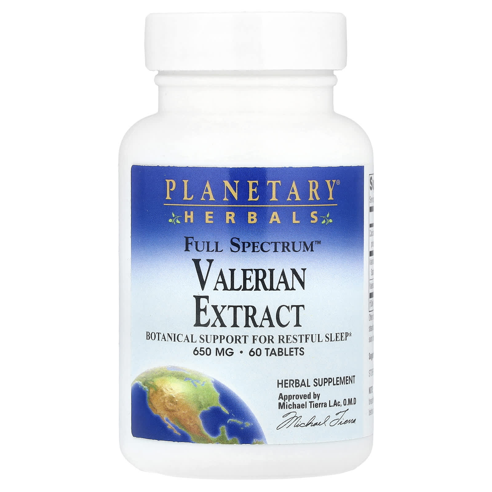 Корень валерианы Planetary Herbals Full Spectrum™ Extract, 60 таблеток