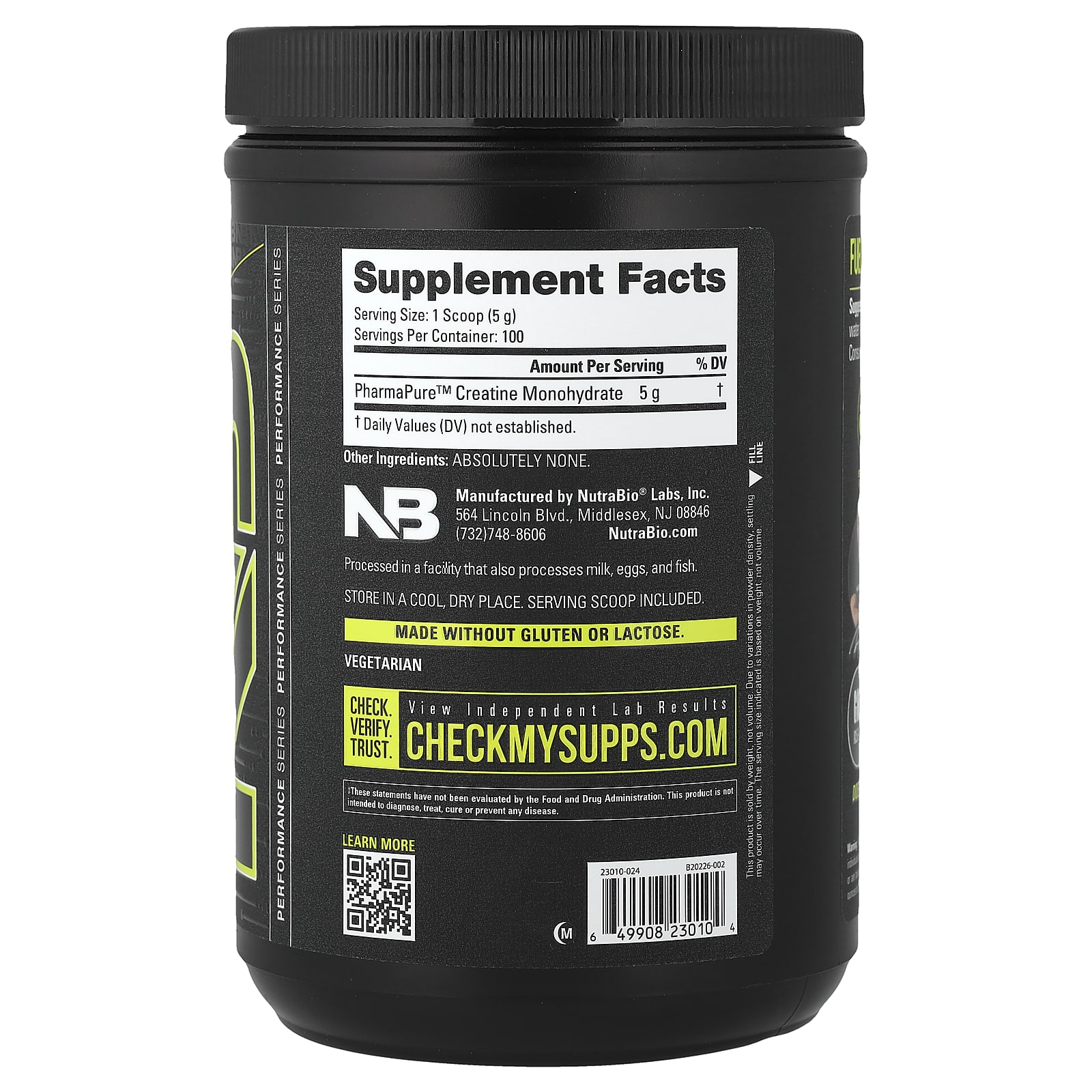 Креатин моногидрат NutraBio Micronized, без вкуса, 500 г, 1. — фото 3
