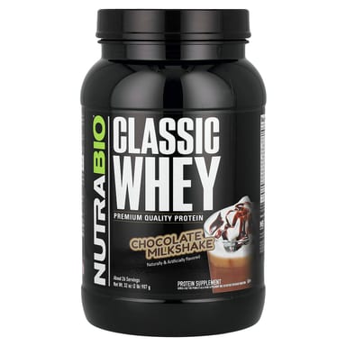 Сывороточный протеин NutraBio Classic, вкус Chocolate Milkshake, 907 г