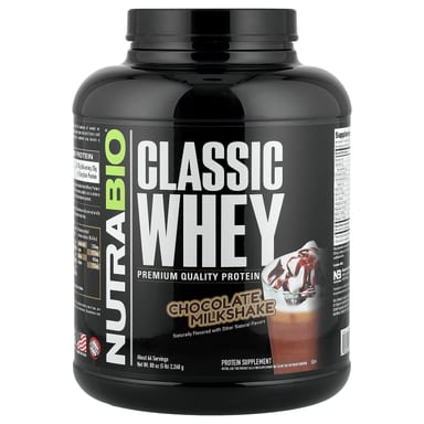 Сывороточный протеин NutraBio Classic, вкус Chocolate Milkshake, 268 г