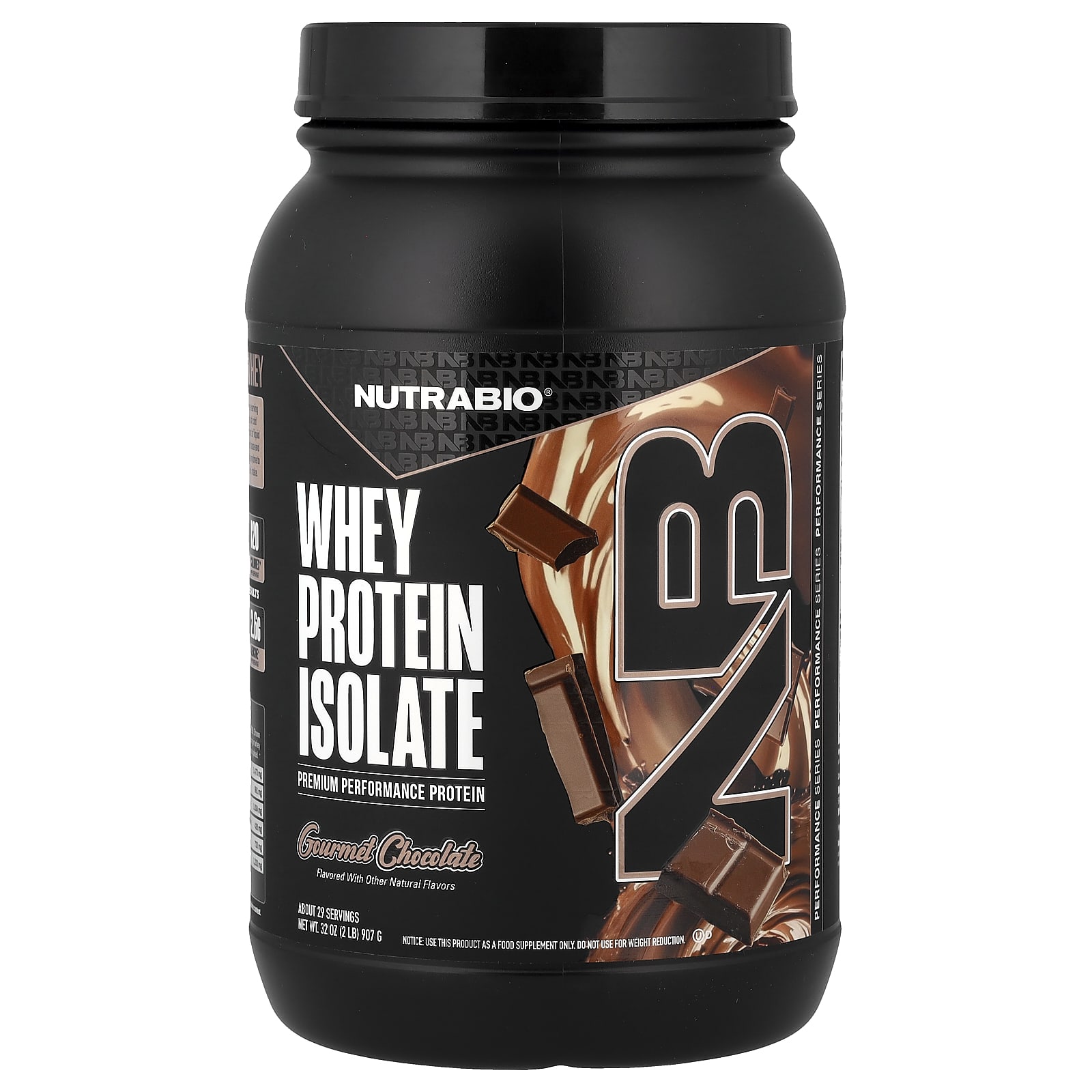 Сывороточный протеин NutraBio Isolate, вкус Gourmet Chocolate, 907 г — фото 2