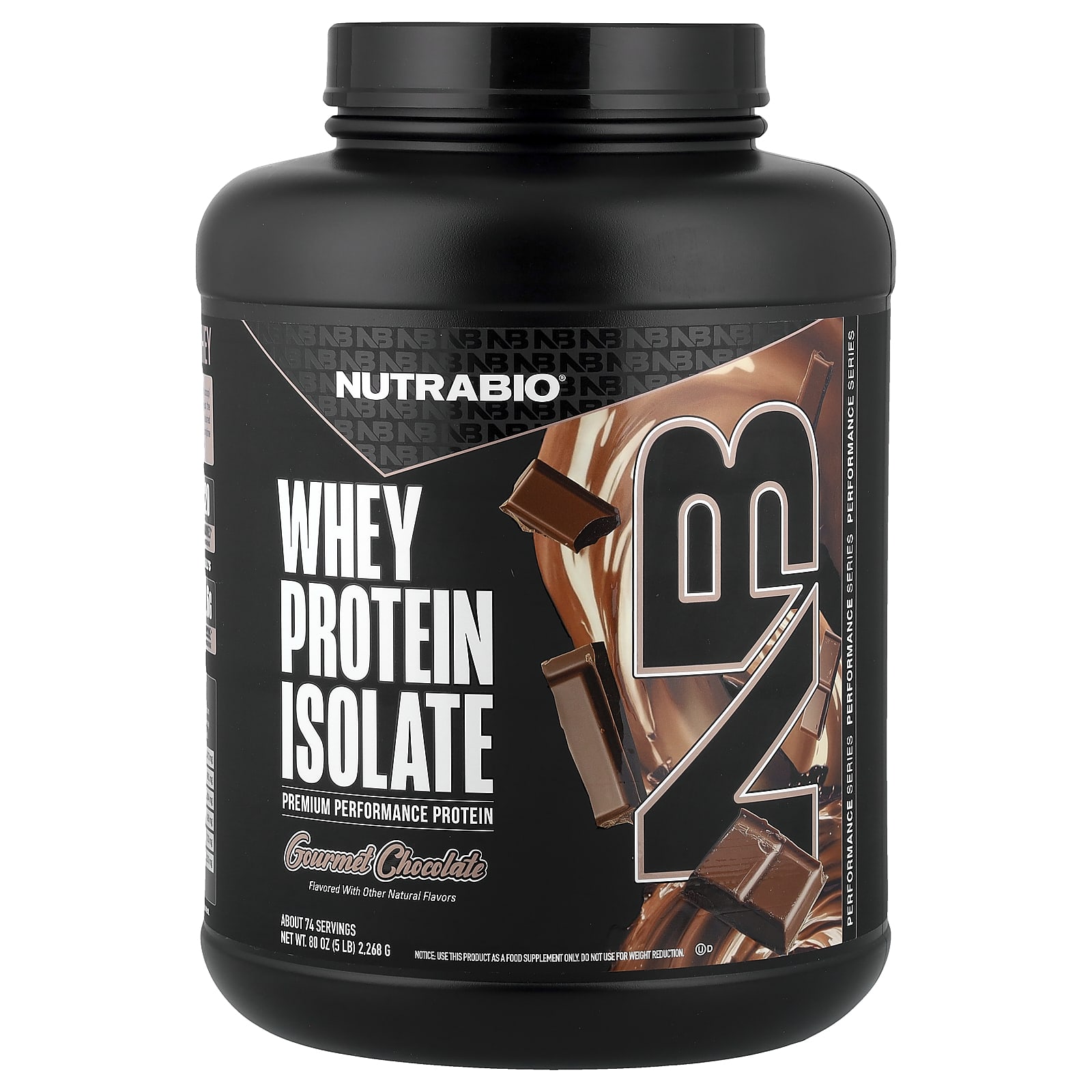 Сывороточный протеин NutraBio Isolate, вкус Gourmet Chocolate, 2268 г